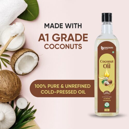 Badani™  Cold Pressed Coconut Cooking Oil - Available 500 ML and 1 Litre - Image 2
