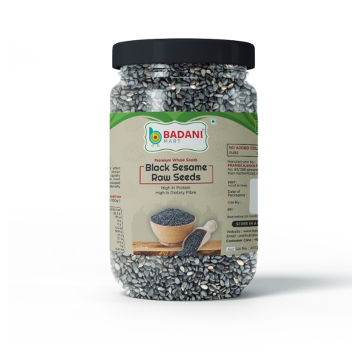 Badani™ Premium Whole Black Sesame Raw Seeds Jar