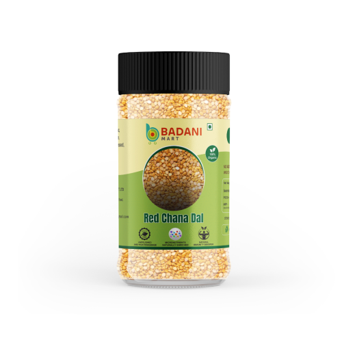 1 Badani Mart Unpolished Organic Red Chana Dal Jar