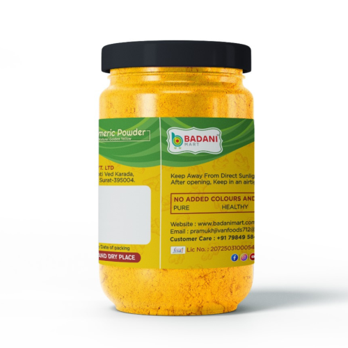 Badani™ Premium Golden Yellow Natural Turmeric Powder Jar – (200 Gm and 500 Gm) - Image 2