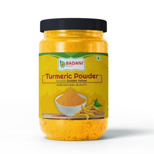 Badani™ Premium Golden Yellow Natural Turmeric Powder Jar – (200 Gm and 500 Gm)
