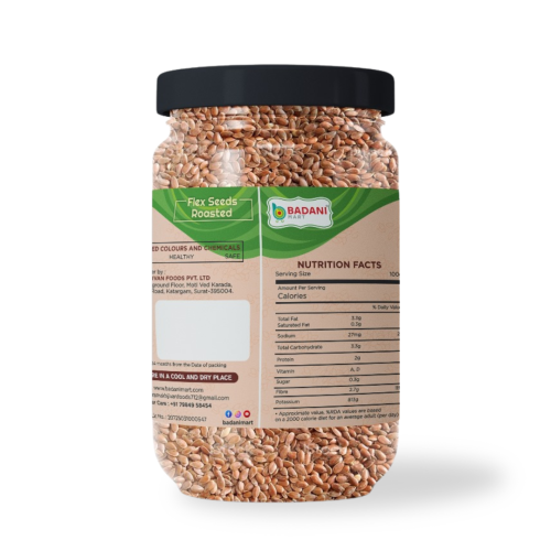 Badani™ Premium Roasted Whole Flex Seeds Jar – 450g - Image 2