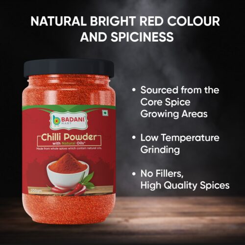 Badani™ Premium Chilli Powder With Natural Oils Jar – (200 Gm and 500 Gm) - Image 6