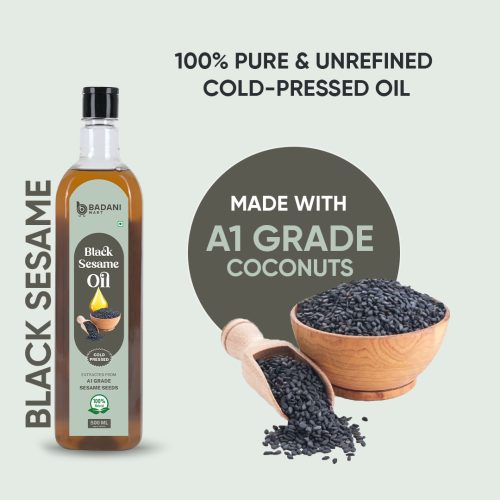 Badani™ Cold-Pressed Black Sesame Cooking Oil – 100% Pure (Available in 500ml & 1L) - Image 2