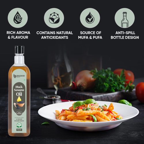 Badani™ Cold-Pressed Black Sesame Cooking Oil – 100% Pure (Available in 500ml & 1L) - Image 3